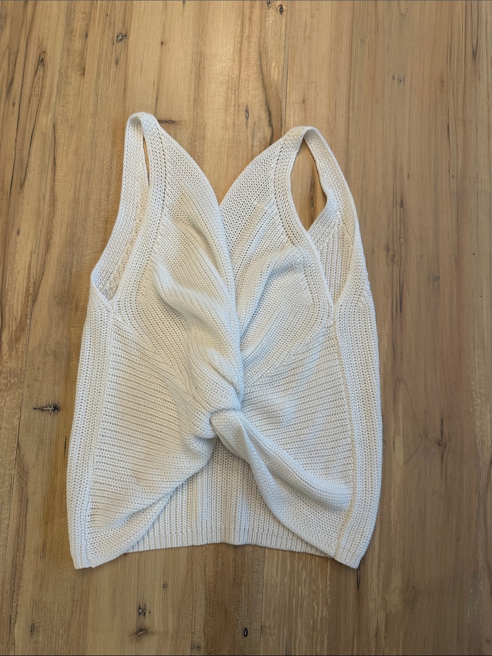 Gentle Fawn Knit Twist-Back Tank Top White